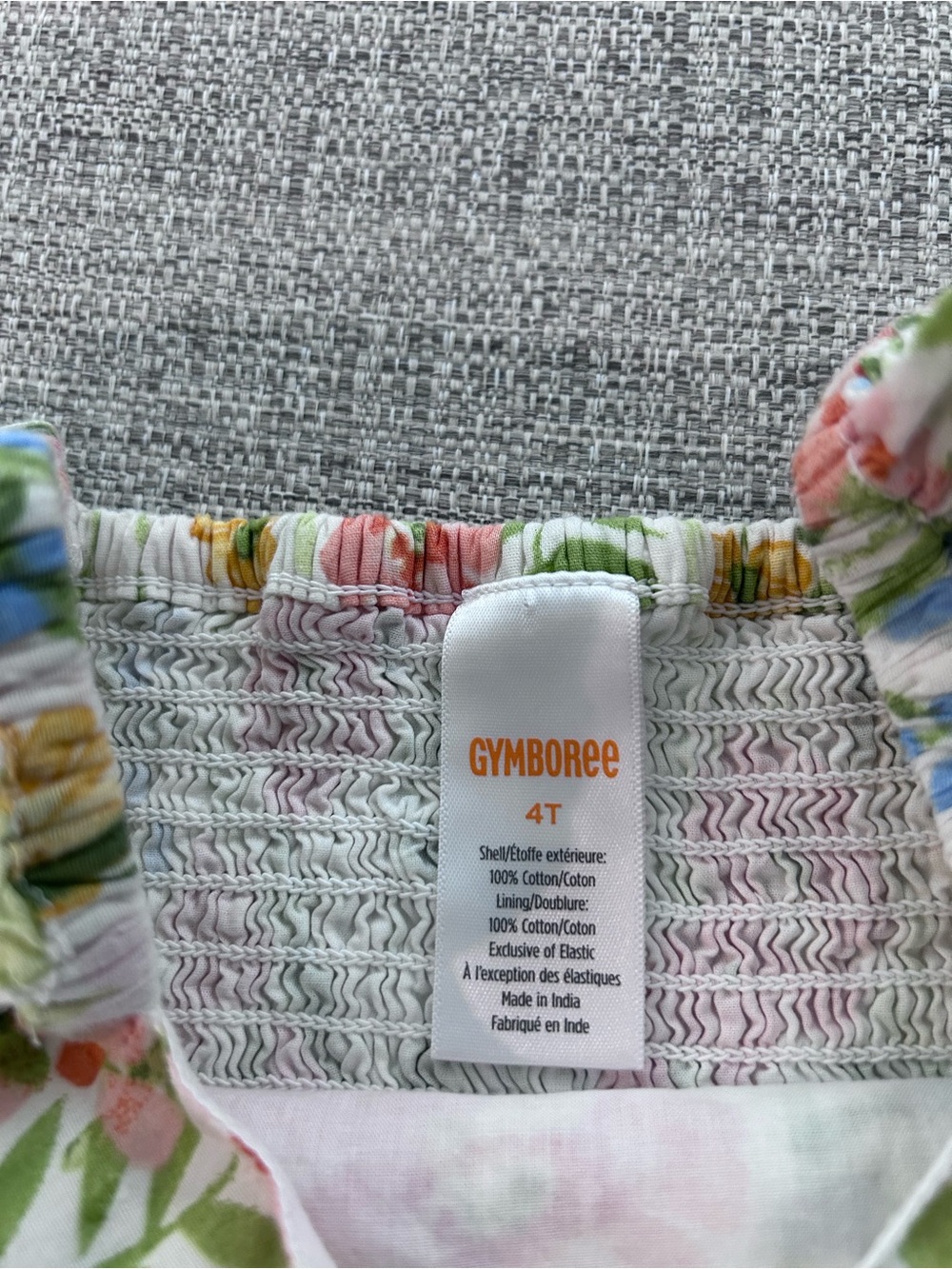 Gymboree White Floral Sundress with Pink, Blue & Yellow Accents. Size 4T - Picture 5 of 7